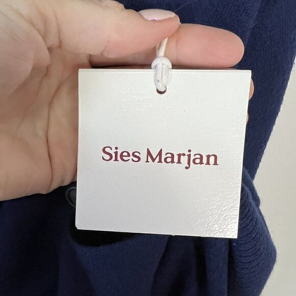 NEW Sies Marjan Marion Blue 100% Wool Cut Out Long Line Cardigan - Picture 9 of 11